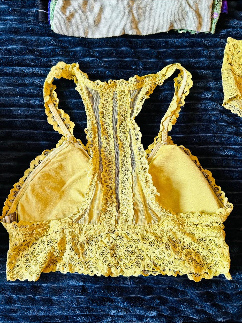 Women’s Lace Bralette - Yellow, Cream, Green, Purple, Black - Picture 14 of 16